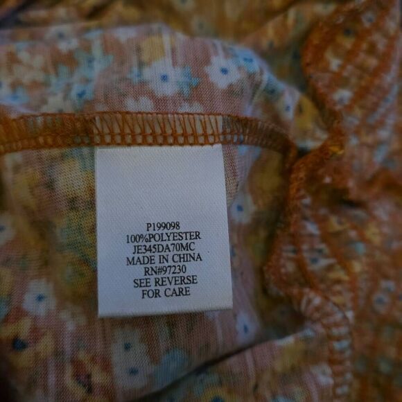 Crave Fame Women's Size Small Orange Floral Cropped Shoulder Tie Cami Tank - Picture 3 of 6